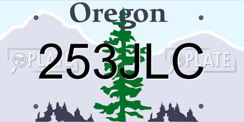 253JLC Oregon License Plate