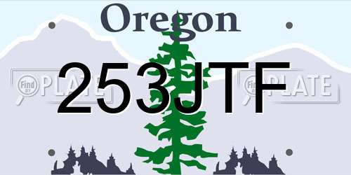 253JTF Oregon License Plate