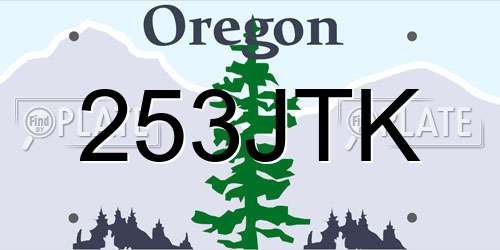 253JTK Oregon License Plate