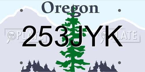 253JYK Oregon License Plate