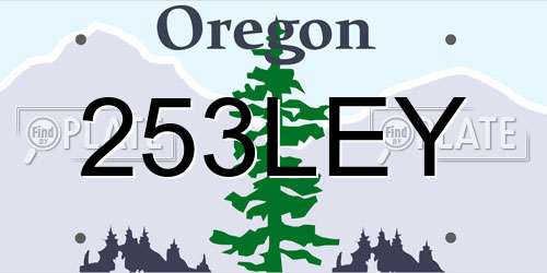 253LEY Oregon License Plate