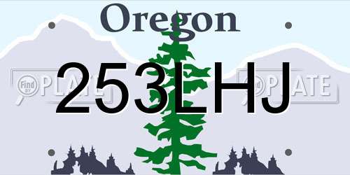 253LHJ Oregon License Plate