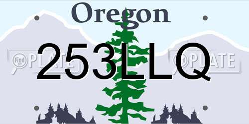 253LLQ Oregon License Plate