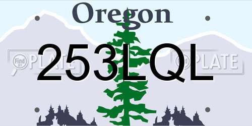 253LQL Oregon License Plate
