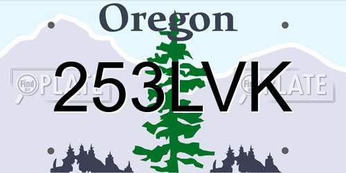 253LVK Oregon License Plate