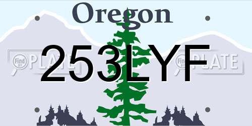 253LYF Oregon License Plate