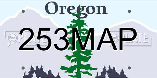 253MAP Oregon License Plate