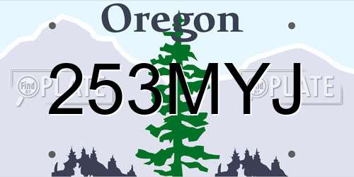 253MYJ Oregon License Plate