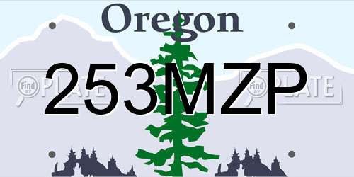 253MZP Oregon License Plate