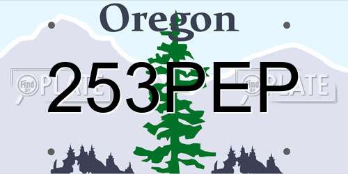 253PEP Oregon License Plate
