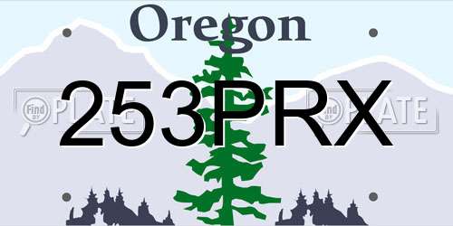 253PRX Oregon License Plate