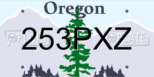 253PXZ Oregon License Plate