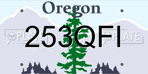 253QFI Oregon License Plate