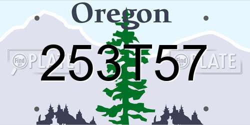 253T57 Oregon License Plate