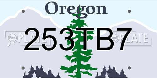 253TB7 Oregon License Plate