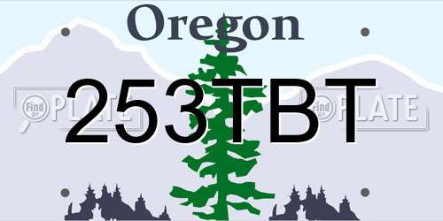 253TBT Oregon License Plate
