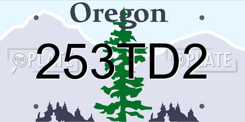 253TD2 Oregon License Plate