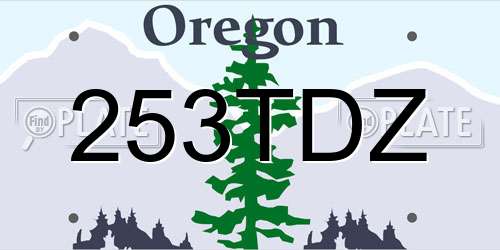 253TDZ Oregon License Plate