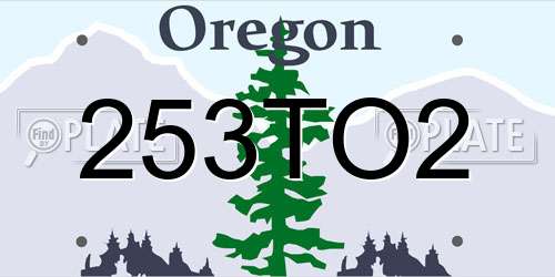 253TO2 Oregon License Plate