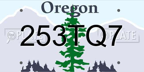 253TQ7 Oregon License Plate