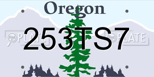 253TS7 Oregon License Plate