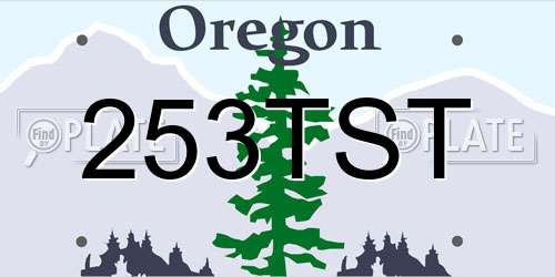 253TST Oregon License Plate