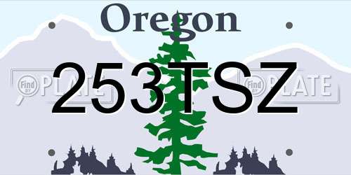 253TSZ Oregon License Plate