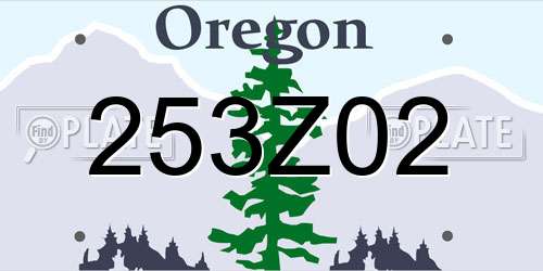 253Z02 Oregon License Plate