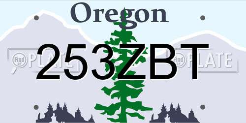 253ZBT Oregon License Plate