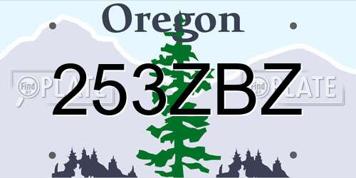 253ZBZ Oregon License Plate