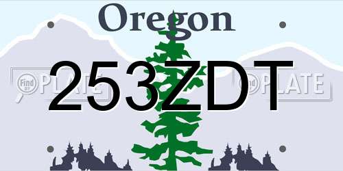 253ZDT Oregon License Plate