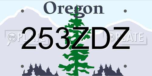253ZDZ Oregon License Plate
