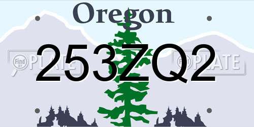 253ZQ2 Oregon License Plate