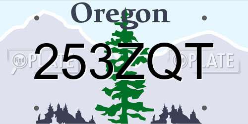 253ZQT Oregon License Plate