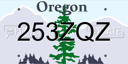 253ZQZ Oregon License Plate