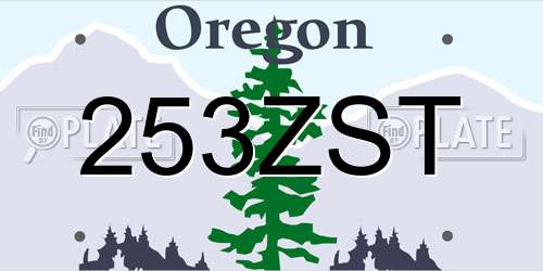 253ZST Oregon License Plate