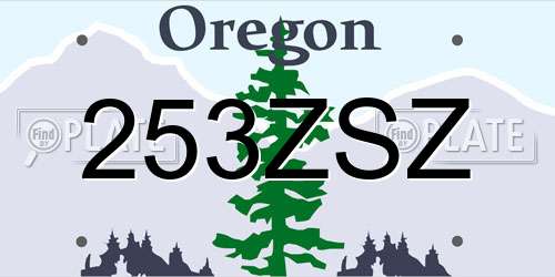 253ZSZ Oregon License Plate