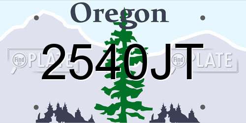 2540JT Oregon License Plate