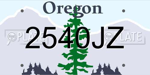 2540JZ Oregon License Plate