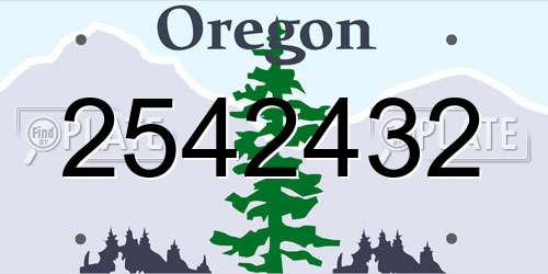 2542432 Oregon License Plate