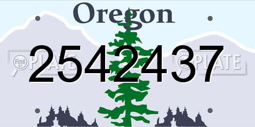 2542437 Oregon License Plate