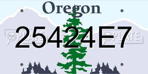 25424E7 Oregon License Plate