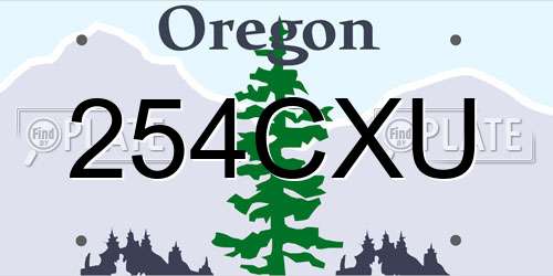 254CXU Oregon License Plate