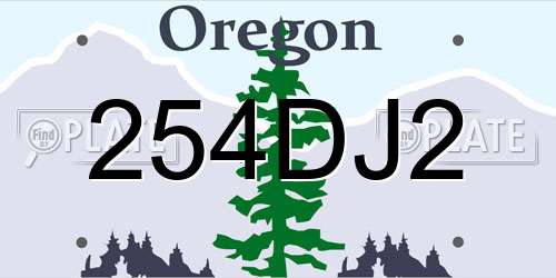 254DJ2 Oregon License Plate