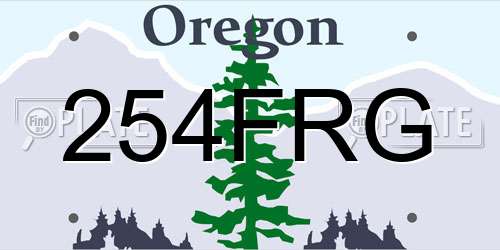 254FRG Oregon License Plate