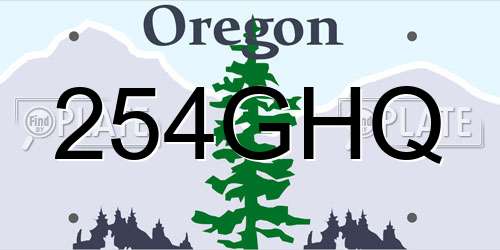 254GHQ Oregon License Plate
