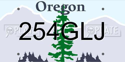 254GLJ Oregon License Plate