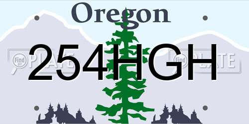 254HGH Oregon License Plate