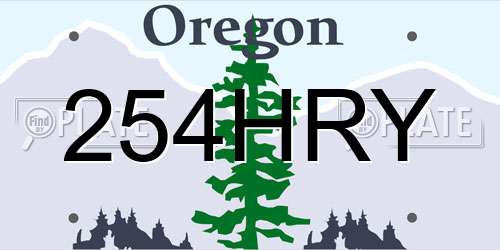 254HRY Oregon License Plate