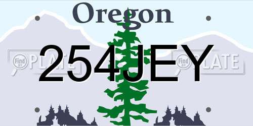 254JEY Oregon License Plate